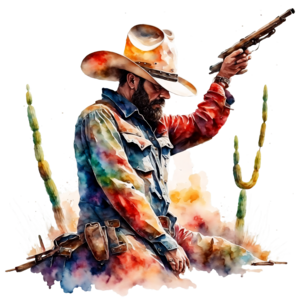 Scarica Illustrazione di un cowboy a tema western PNG Online - Creative  Fabrica