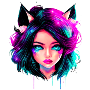 Download Anime Girl with Cat Ears and Blue Eyes PNG Online - Creative ...