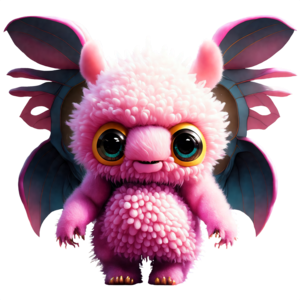 Scarica Carino Peluche Rosa con Ali e Grandi Occhi PNG Online - Creative  Fabrica