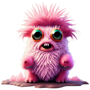 Télécharger Adorable monstre jouet rose avec de grands yeux et des