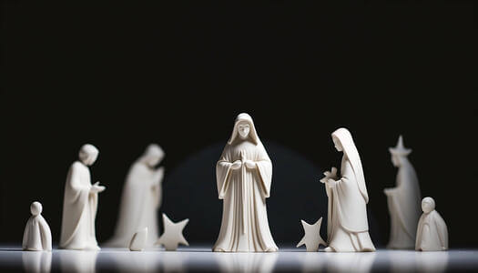 Jesús con una túnica blanca iluminado · Creative Fabrica