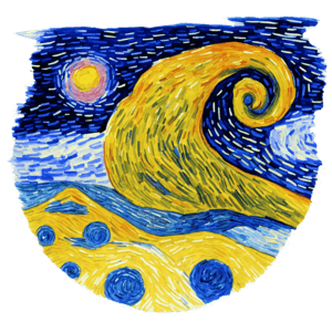 Vincent Van Gogh Style Painting Sticker 3D HD · Creative Fabrica
