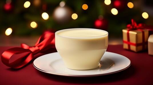 Cup of Milk with Whipped Cream and Christmas Tree Patterns thumbnail
