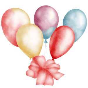 Ilustración de globos, cumpleaños de globos de fiesta, globos de colores,  cinta, salpicadura de color, corazón png