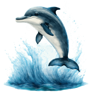 Download Blue Dolphin Jumping Out of the Water PNGs Online