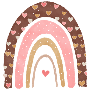 Descarga Arco iris rosa y marrón con corazones PNGs En Línea ...