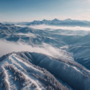 Snow-Covered Mountain Range Aerial View Patterns thumbnail