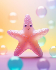 Brinquedo de Estrela-do-Mar Rosa com Bolhas Coloridas thumbnail