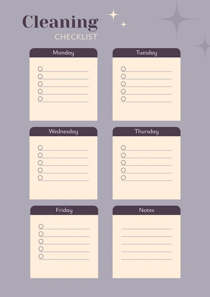 Weekly Cleaning Schedule