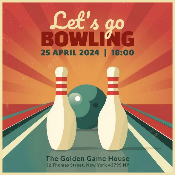 Bowling Event Invitation