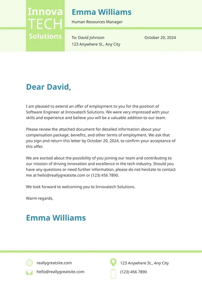 Offer of Employment