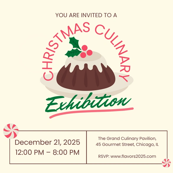 Christmas culinary event invitation