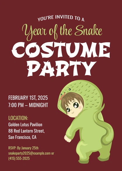Invitation to a costume party