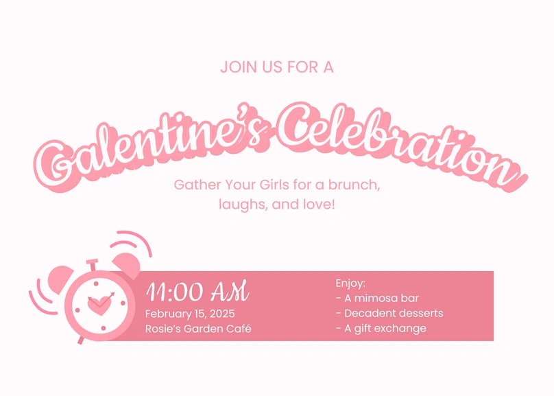 Invitation for Galentine's Day Celebration