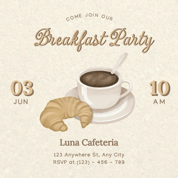 Breakfast event invitation