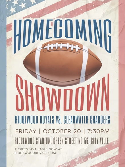 Homecoming football game announcement