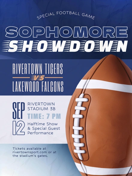 Football game between Rivertown Tigers and Lakewood Falcons
