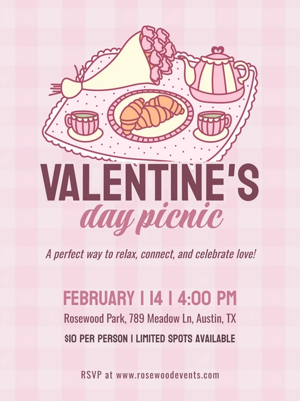 Valentine's Day picnic invitation