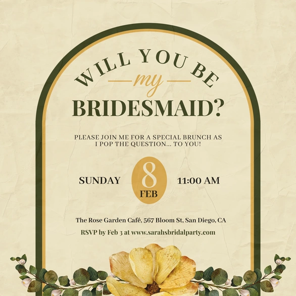 Be My Bridesmaid Invitation