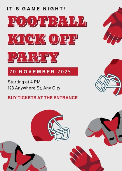 Football Game Night Invitation