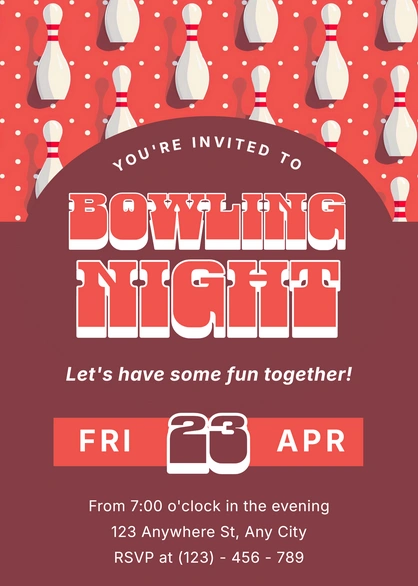 Bowling Event Invitation