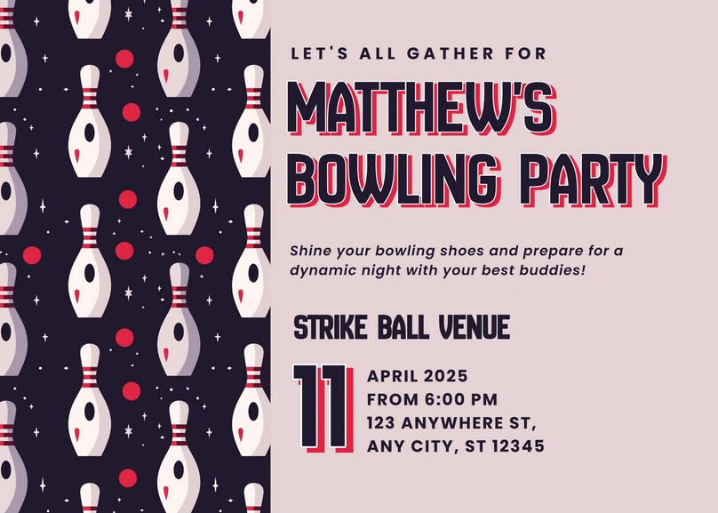 Bowling Party Invitation