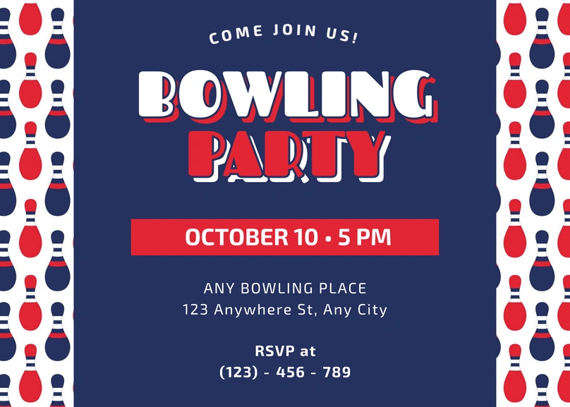 Bowling Party Invitation Design