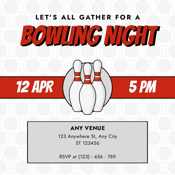 Bowling Night Invitation