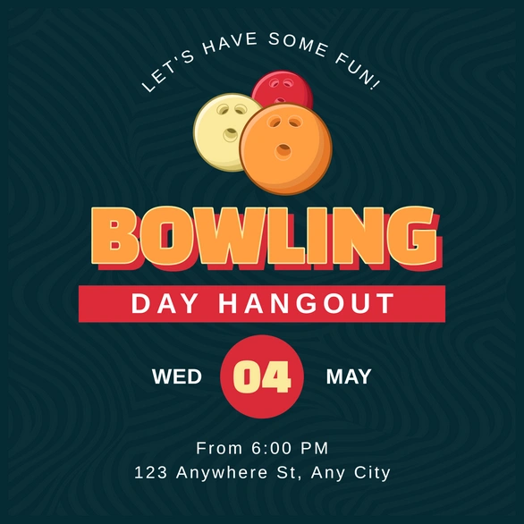 Bowling event invitation