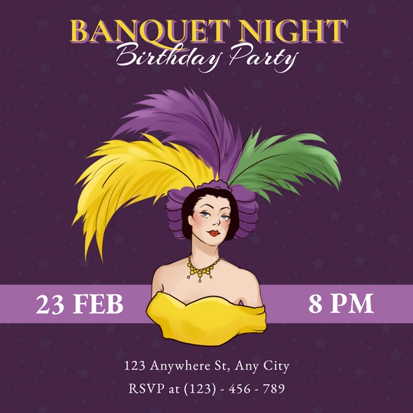 Invitation to a birthday banquet