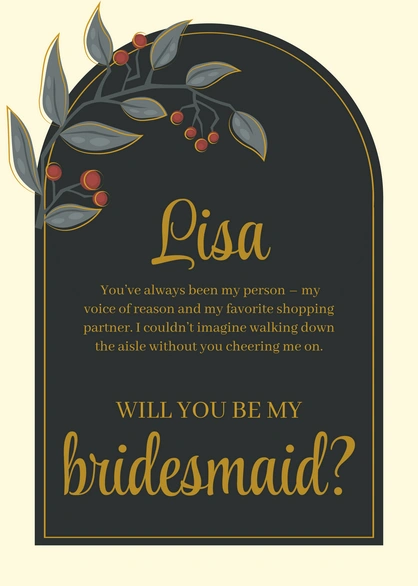 Bridesmaid Invitation