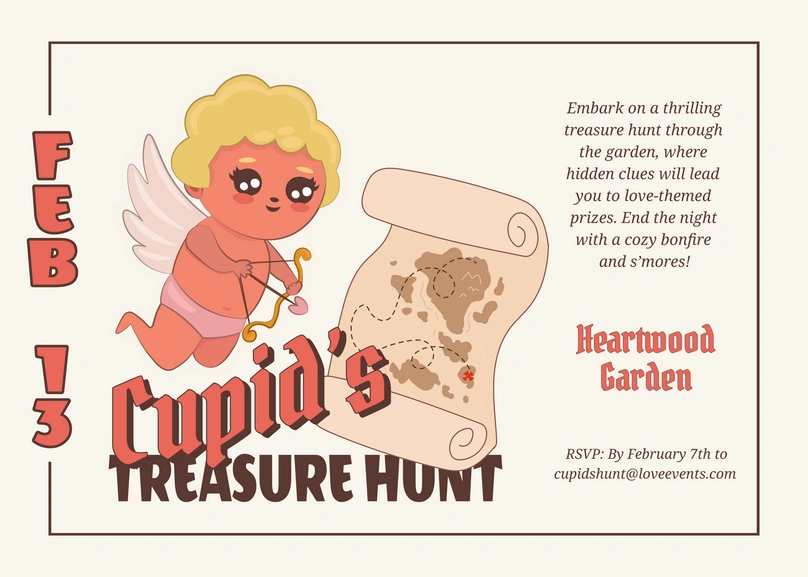 Cupid's themed event invitation