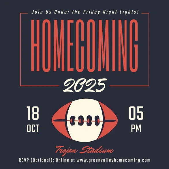 Homecoming football event announcement