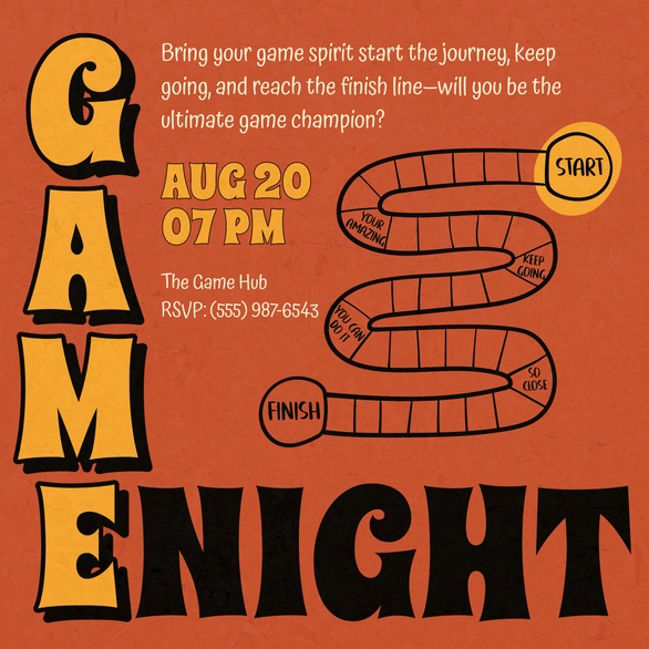 Invitation to a game night event