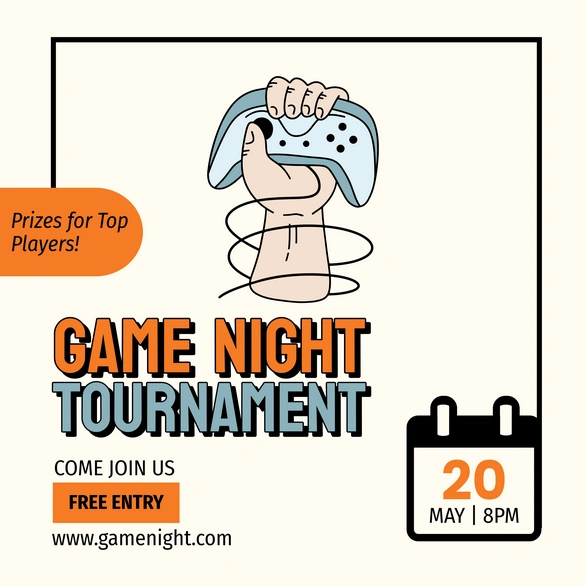 Announcement of a gaming tournament event