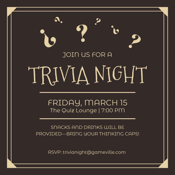 Trivia Night Event