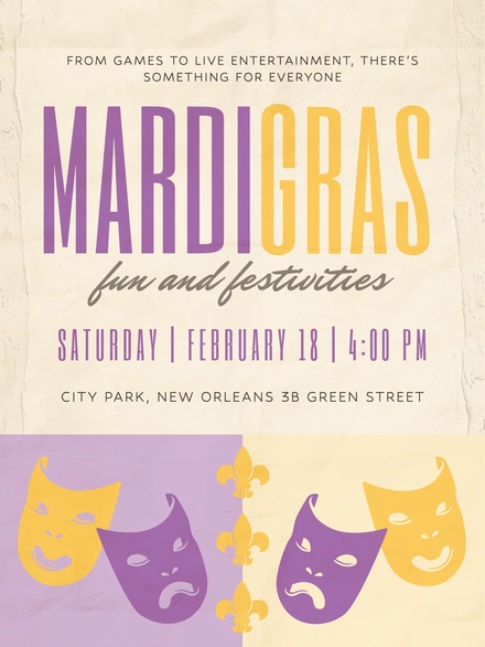 Mardi Gras celebration poster