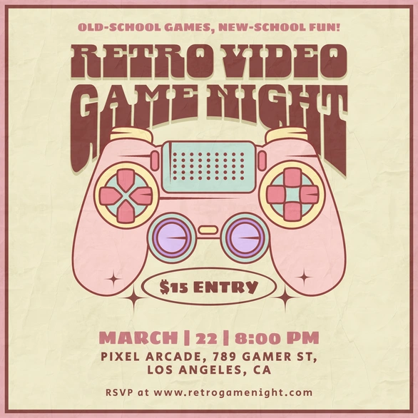 Promotion of a video game night event