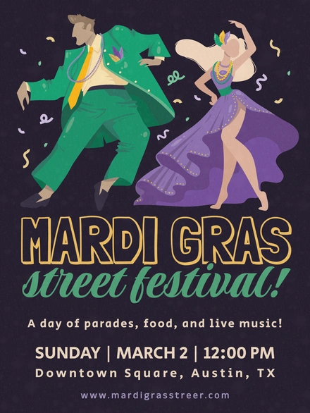 Mardi Gras celebration featuring parades and live music