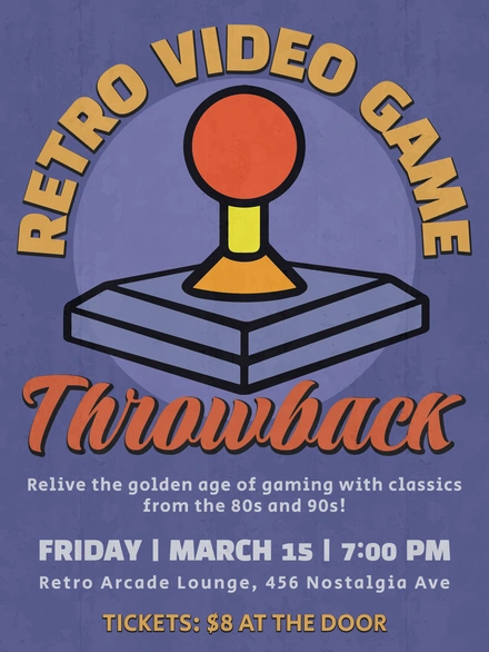 Promotion of a retro gaming night
