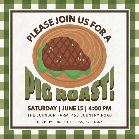 Inviting people to a pig roast event
