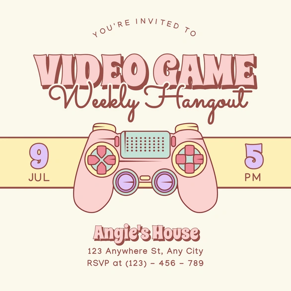 Video Game Event Invitation