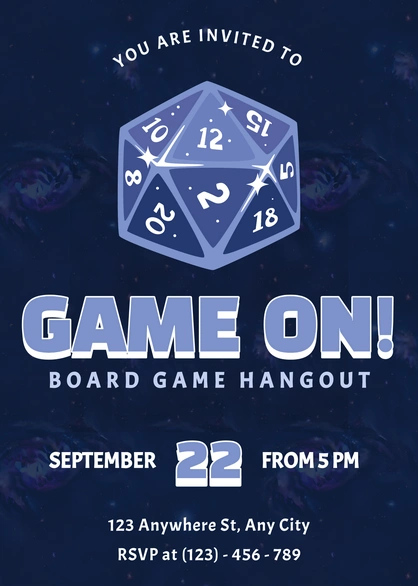 Board Game Event Invitation