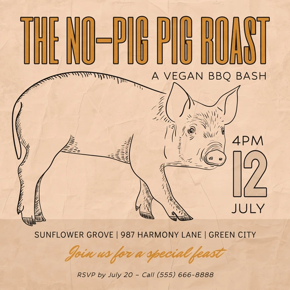 Invitation to a vegan BBQ event