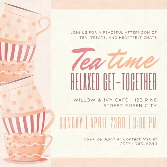Invitation to a Tea Time Event