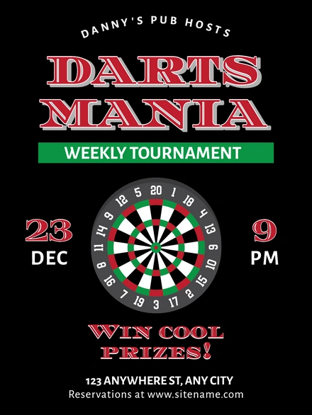 Darts tournament announcement