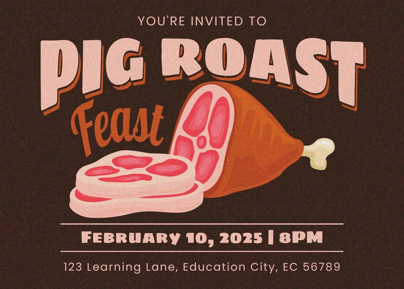 Invitation to a Pig Roast Feast
