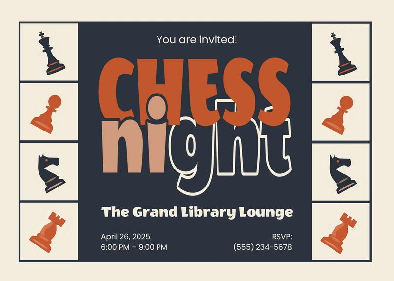 Chess Night Event Invitation