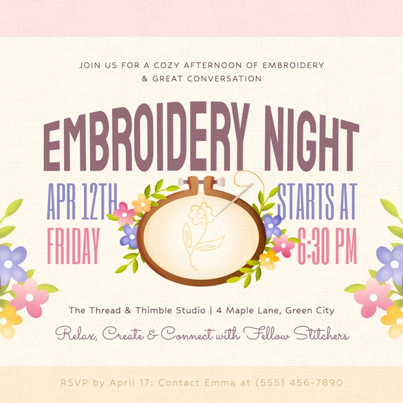 Embroidery Night Event