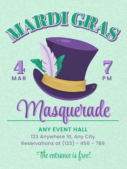 Invitation to a Mardi Gras Masquerade